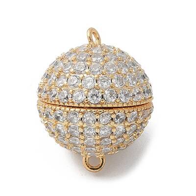 Brass Micro Pave Cubic Zirconia Magnetic Clasps