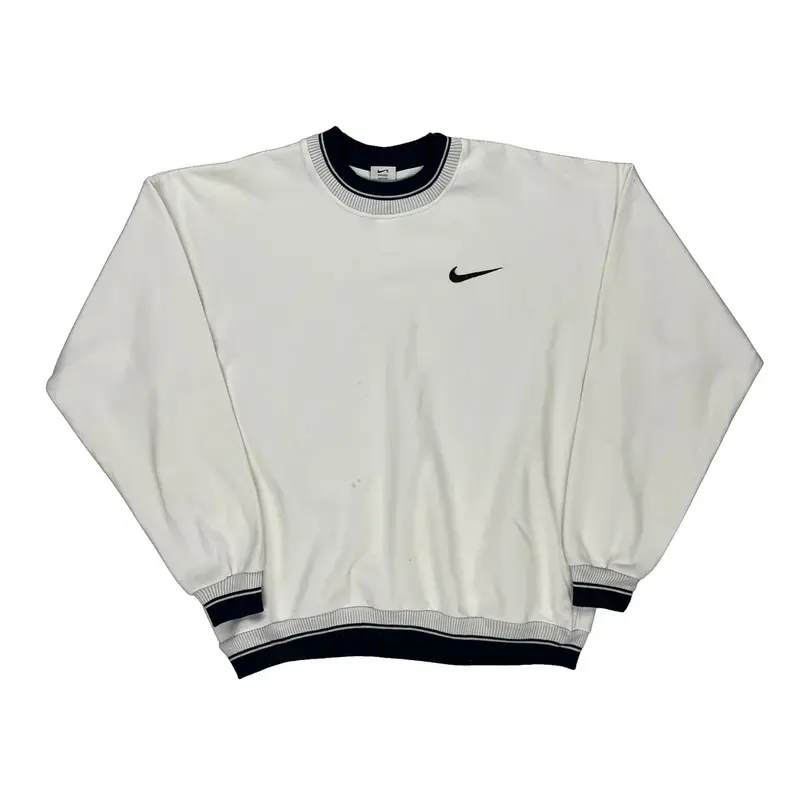 Nike Sweatshirt - 2XL White Cotton Blend