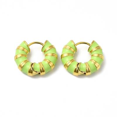 Enamel Round Hoop Earrings