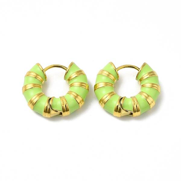 Enamel Round Hoop Earrings