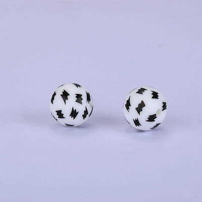 Printed Round Silicone Focal Beads