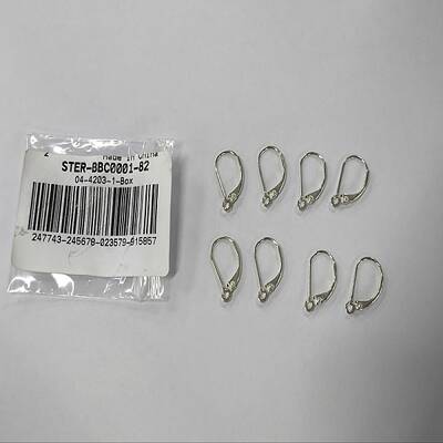 4 Pairs 925 Sterling Silver Leverback Hoop Earrings Findings