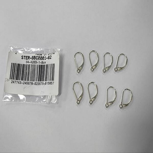 4 Pairs 925 Sterling Silver Leverback Hoop Earrings Findings