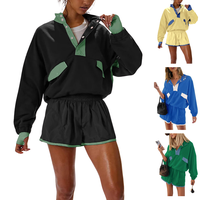 Yeokou Women's Two Piece Short Sets Summer Lounge Sweatsuits Long Sleeve Outfits Travel Tracksuit with Pocket