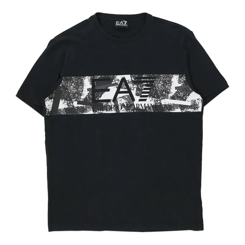 Emporio Armani Graphic T-Shirt - Small Black Cotton