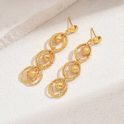 Elegant and Versatile Brass Dangle Stud Earrings