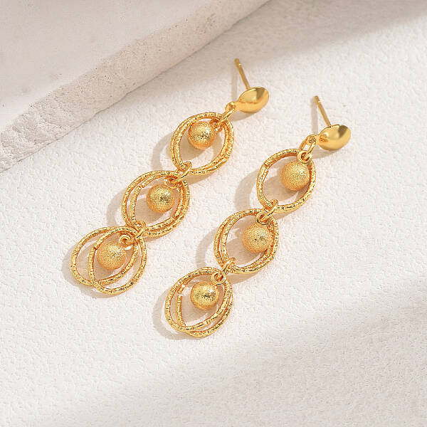 Elegant and Versatile Brass Dangle Stud Earrings
