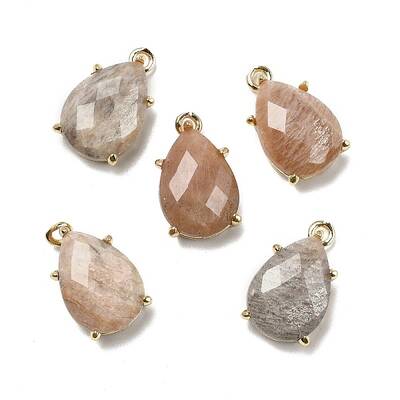 Natural Sunstone Faceted Pendants