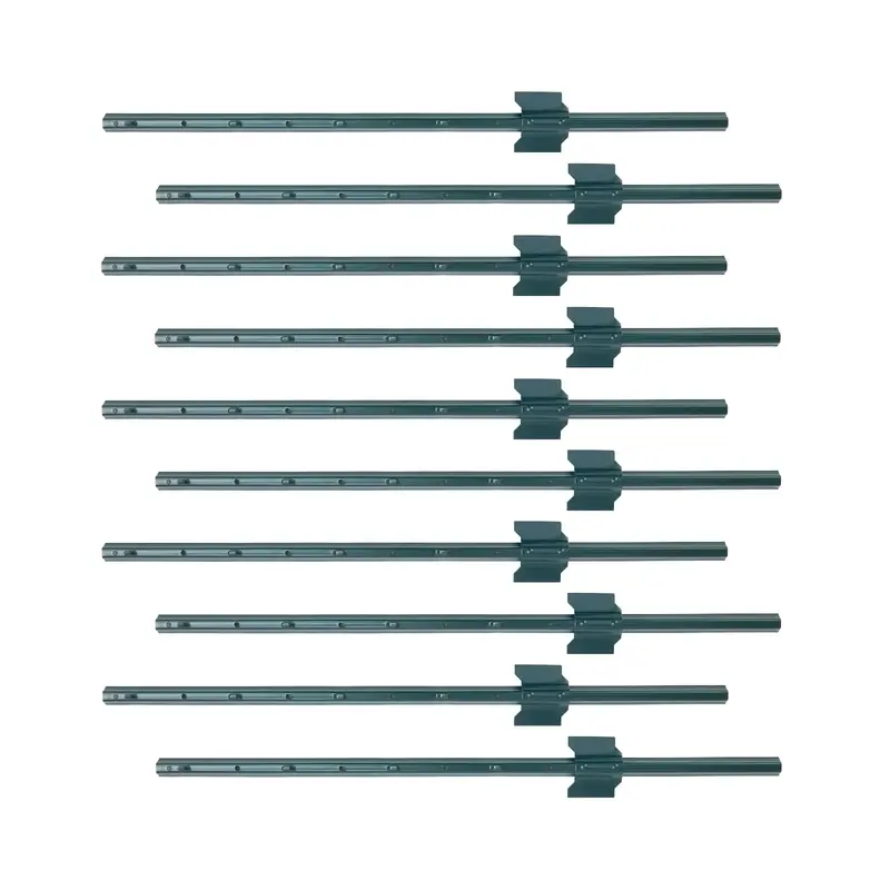 Garvee 10 Packs 3ft Garden Fence Posts Steel U-Channel Powder-Coated Durable Adjustable Tabs for Wire Fencing Garden Protecti...