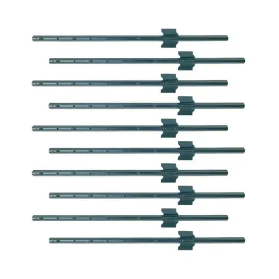 Garvee 10 Packs 3ft Garden Fence Posts Steel U-Channel Powder-Coated Durable Adjustable Tabs for Wire Fencing Garden Protecti...