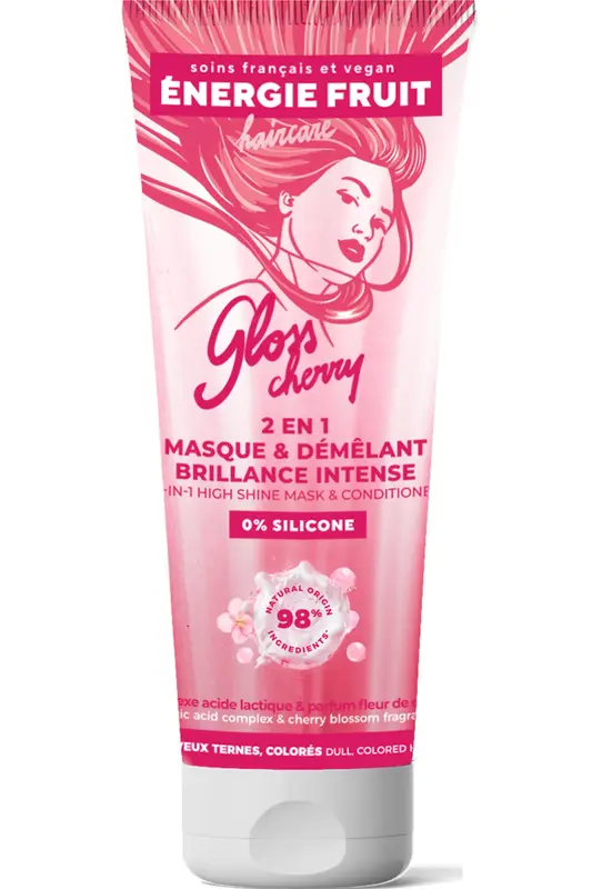 Energie Fruit Gloss Cherry 2 in 1 Mask & Detangler Intense Shine Dark Hair, Colored 200ml