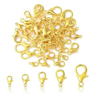 50Pcs 5 Styles Zinc Alloy Lobster Claw Clasps