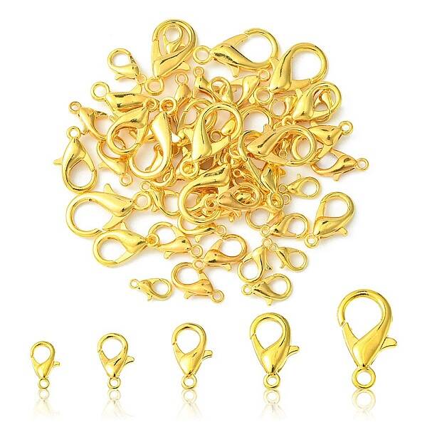 50Pcs 5 Styles Zinc Alloy Lobster Claw Clasps