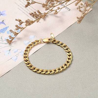 Woman's 304 Stainless Steel Cuban Link Chain Bracelets