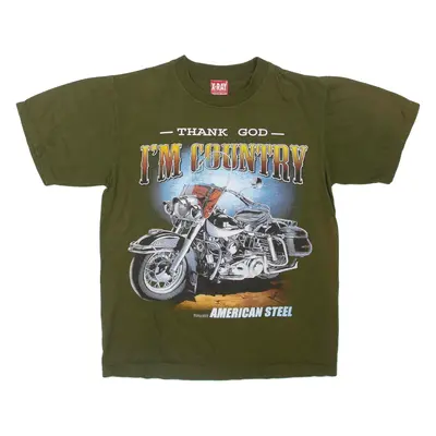X-RAY Motorbike Boys Biker T-Shirt Green USA M