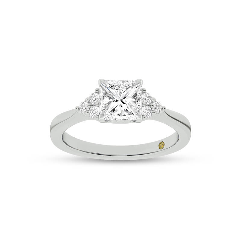 Eldra Illusion Trilliant Princess Cut Lab Grown Diamond Engagement Ring | 18K White Gold 4 1/3 CT. TW.