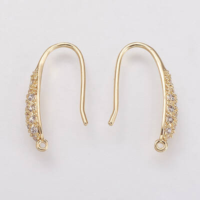 Brass Micro Pave Cubic Zirconia Earring Hooks
