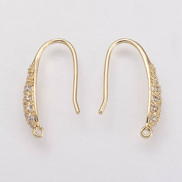Brass Micro Pave Cubic Zirconia Earring Hooks