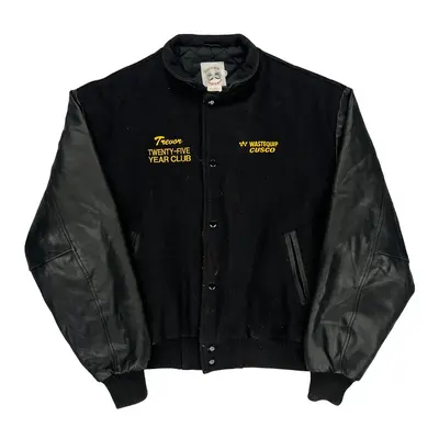 Made In Canada Wastequip Cusco Ruff N Redi Varsity Jacket - XL Black Wool Blend