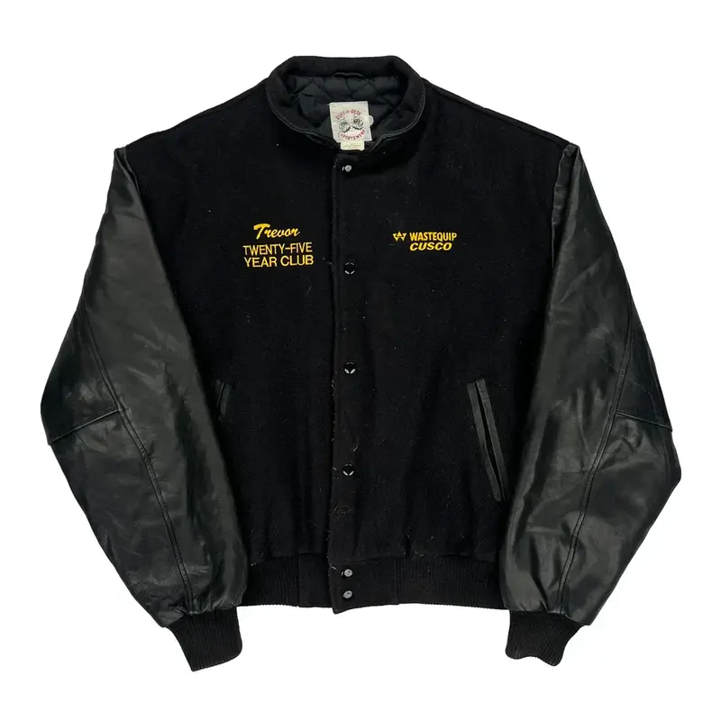 Made In Canada Wastequip Cusco Ruff N Redi Varsity Jacket - XL Black Wool Blend