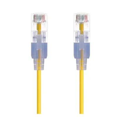 16337 Monoprice Cat6A Ethernet Patch Cable SlimRun Snagless RJ45 550MHz UTP Pure Bare Copper 10G 30AWG 10-Pack 14ft Yellow