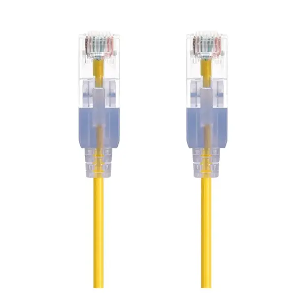 16337 Monoprice Cat6A Ethernet Patch Cable SlimRun Snagless RJ45 550MHz UTP Pure Bare Copper 10G 30AWG 10-Pack 14ft Yellow