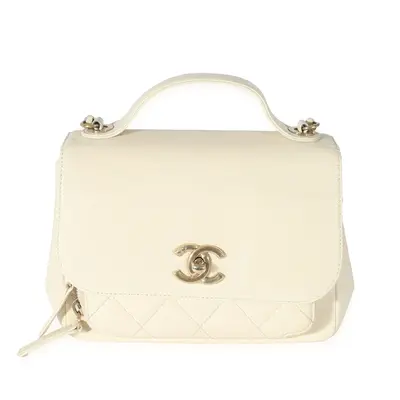 Pre-owned CHANEL Leather Crossbody Bag;Mini;Shoulder Bag;Top Handle Cream Caviar Mini Business Affinity Flap