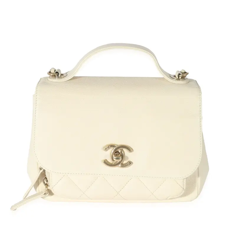 Pre-owned CHANEL Leather Crossbody Bag;Mini;Shoulder Bag;Top Handle Cream Caviar Mini Business Affinity Flap
