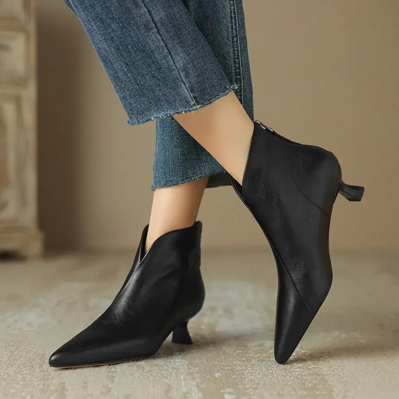 CHIKO Atocha Pointy Toe Kitten Heels Ankle Boots