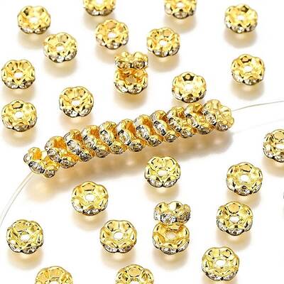 Brass Grade A Crystal Rhinestone Spacer Beads
