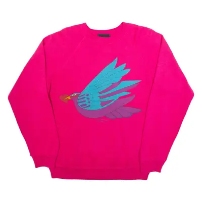HANES Birds Womens Sweatshirt Pink M