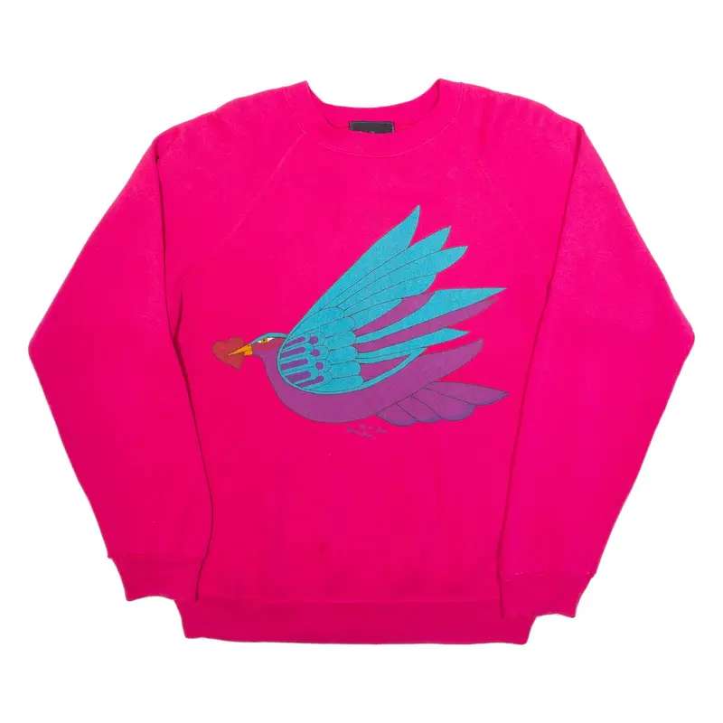 HANES Birds Womens Sweatshirt Pink M