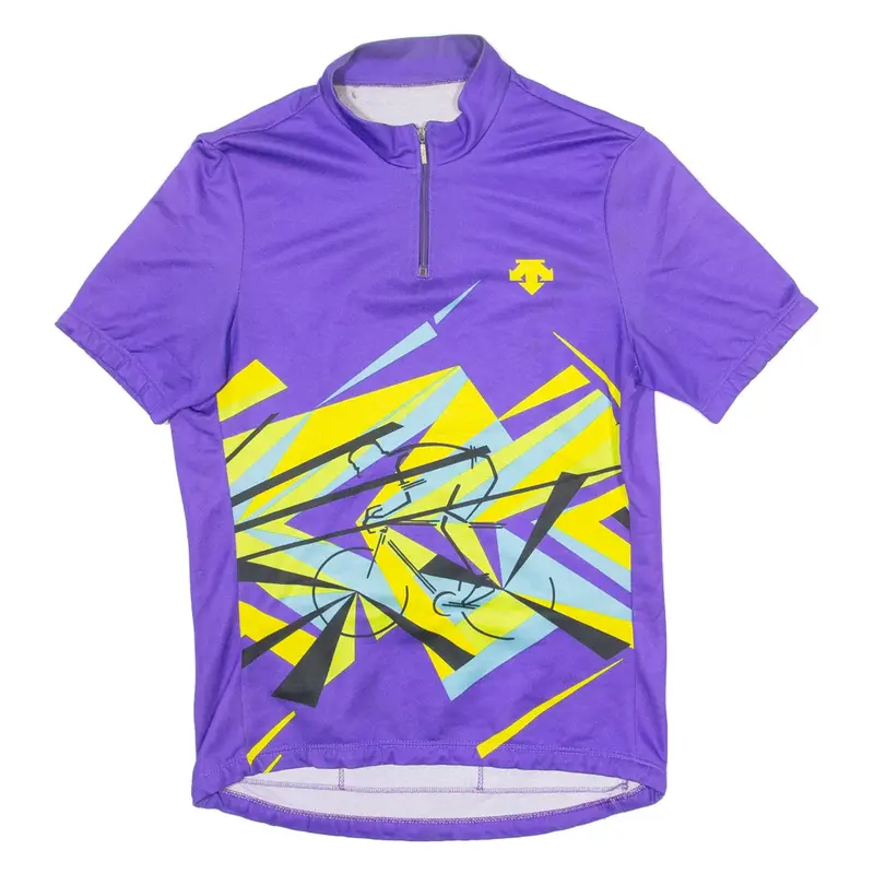 DESCENTE Cycling Mens Jersey Purple 1/4 Zip M