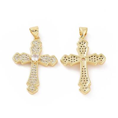 Brass Micro Pave Cubic Zirconia Pendants