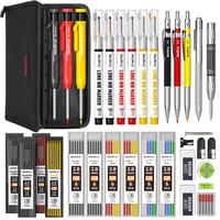 Nicpro 39 Pack Carpenter Pencil Set with Sharpener, Mechanical Carpenter Pencils with Refills, Deep Hole Long Nib Marker, Car...