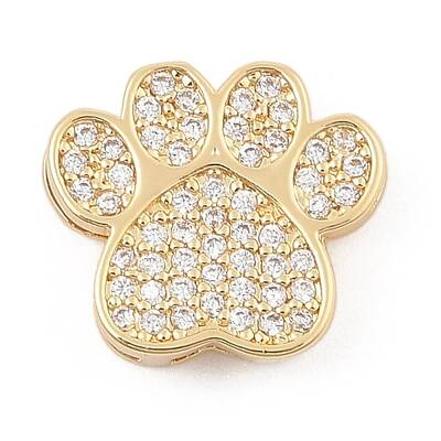 Brass Micro Pave Clear Cubic Zirconia Slide Charms