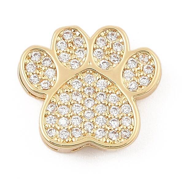 Brass Micro Pave Clear Cubic Zirconia Slide Charms
