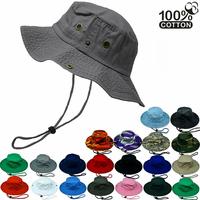 Summer Men Sun Bucket Hat 100% Cotton Fishing Camping Safari Boonie Military Cap fathersdaygifts