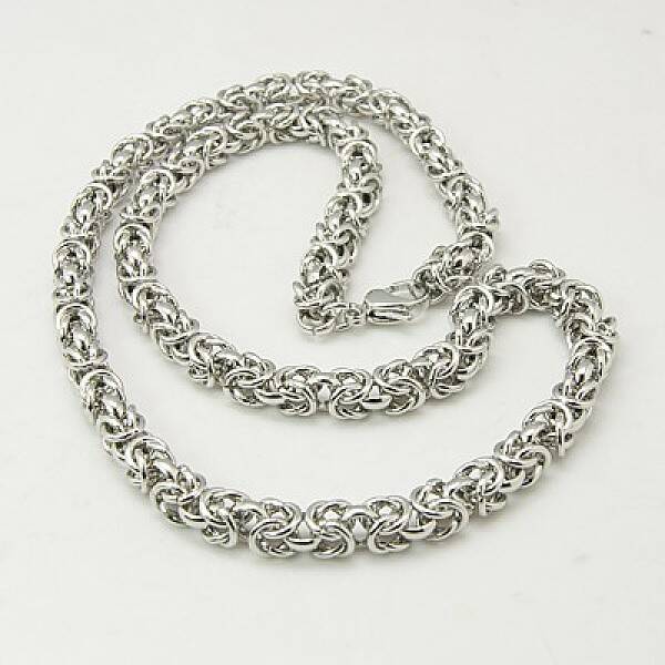 Tarnish Resistant 304 Stainless Steel Necklace Men's Byzantine Chain Necklaces