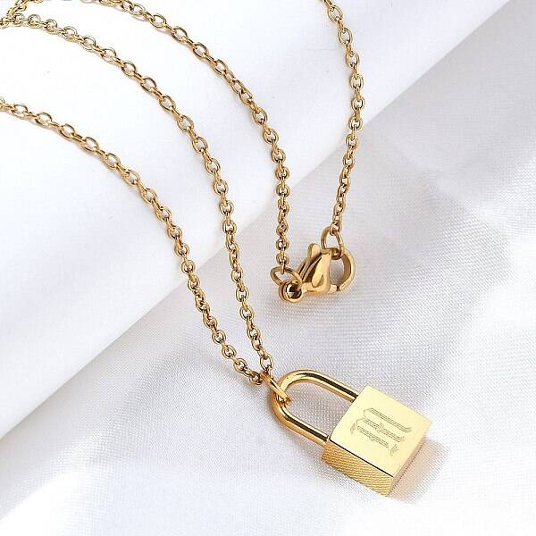 304 Stainless Steel Rolo Chain Pendant Necklaces