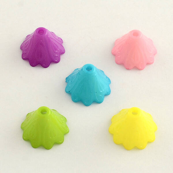 Opaque Acrylic Flower Bead Caps