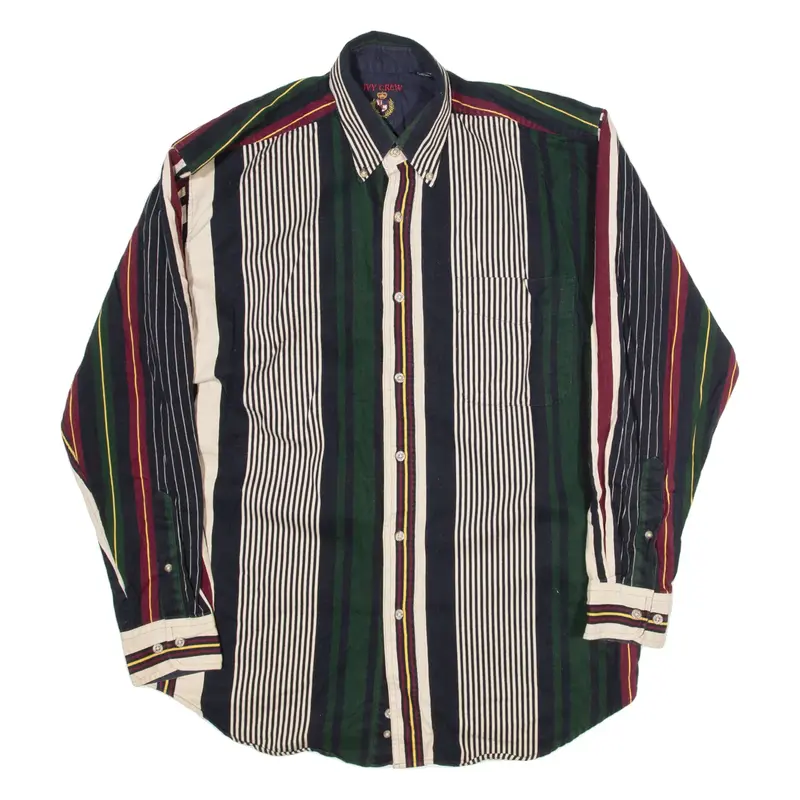 IVY CREW Mens Shirt Blue Striped Long Sleeve M