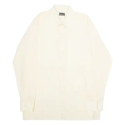 SANTIS Mens Formal Shirt Yellow Long Sleeve XL
