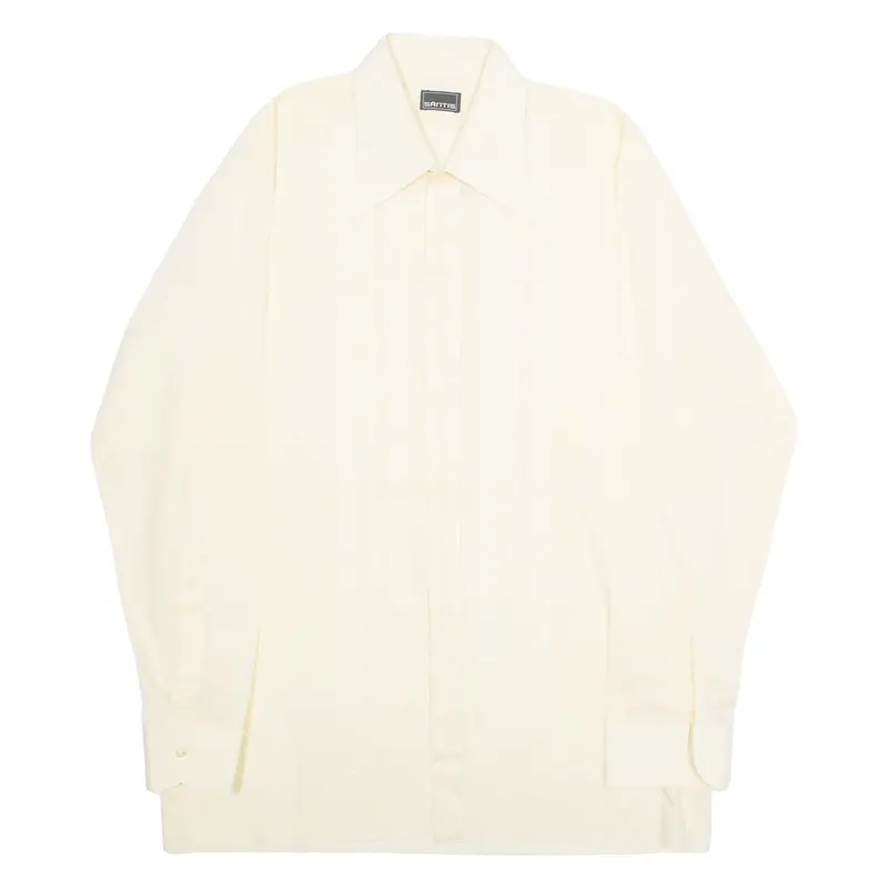 SANTIS Mens Formal Shirt Yellow Long Sleeve XL