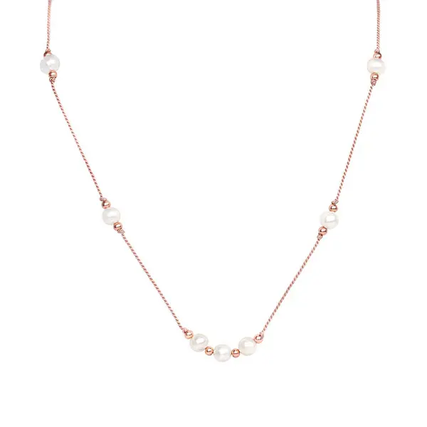 Agato Beautiful necklace IN thread with pearls HE02K3RG-LP