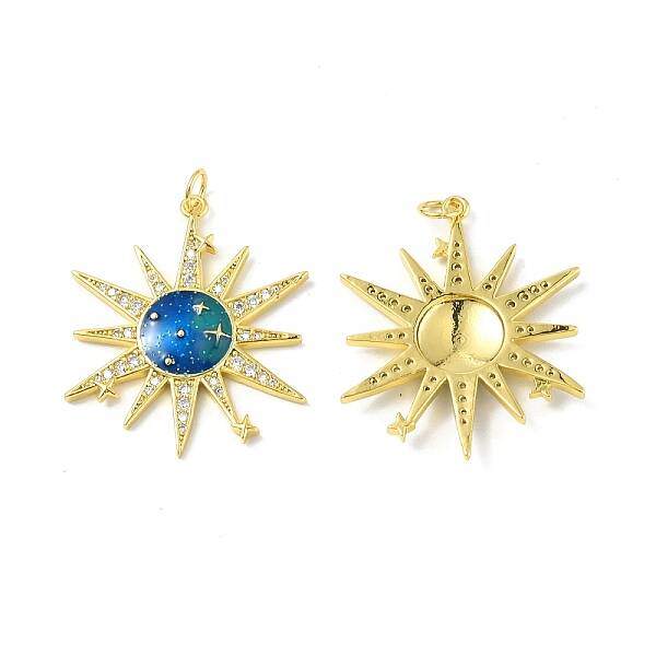 Brass Micro Pave Clear Cubic Zirconia Pendants