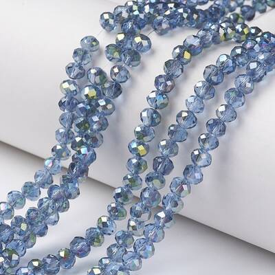 Electroplate Transparent Glass Beads Strands
