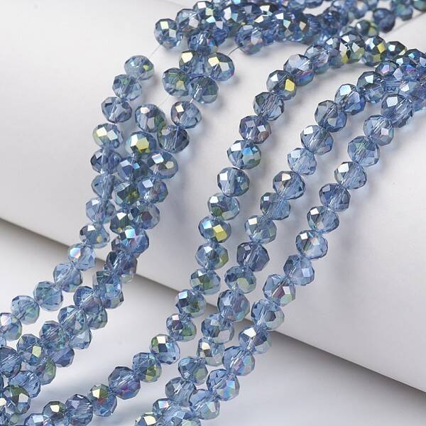 Electroplate Transparent Glass Beads Strands