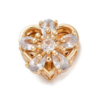 Rack Plating Brass Micro Pave Cubic Zirconia Beads