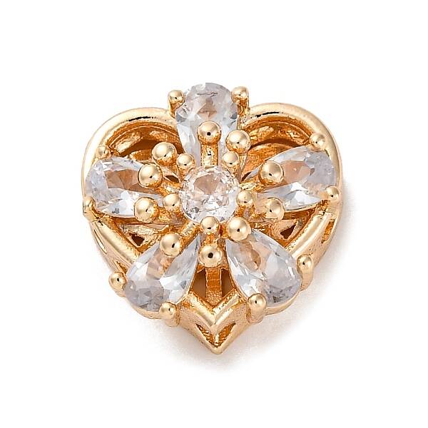 Rack Plating Brass Micro Pave Cubic Zirconia Beads